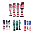 3Pcs/set Golf Headcover Knit Pom Pom Vintage Head Cover