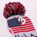 4Pcs Golf Driver Rescue Head Cover Long Neck Pom Pom Fairway Wood Headcovers Knit Socks