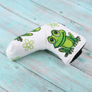 Golf Putter Cover with Frog & Clover Pattern Blade Center Putter PU Drivers Head Protector Golf for Golf Lovers