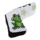 Golf Putter Cover with Frog & Clover Pattern Blade Center Putter PU Drivers Head Protector Golf for Golf Lovers