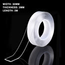 1/2/3/5M Transparent Double Sided Nano PU Gel Tape Anti-slip Fixed Adhesive 30mm