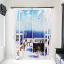 2 Panel Blackout Blinds Thermal Insulated Landscrape 3D Printed Window Curtains