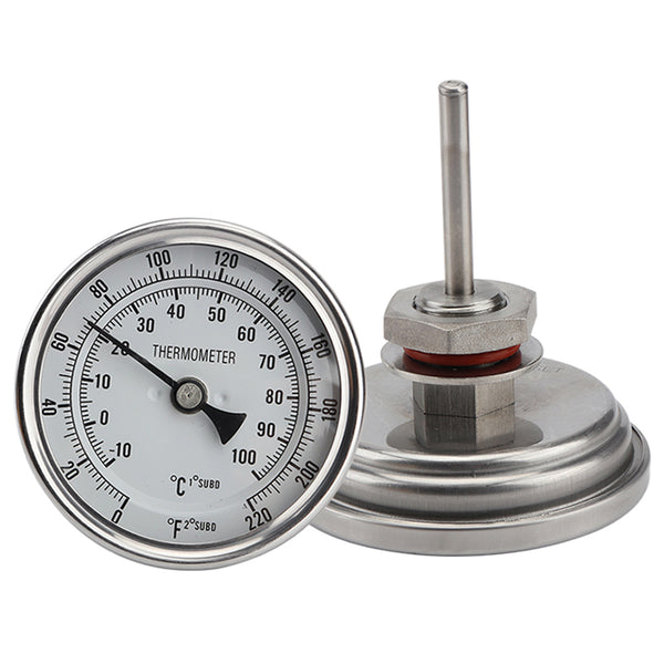 Homebrewing Beer Brewing Wine Thermometer Weldless Bi-metal Thermometer Kit 3"Face-2"Probe 1/2"MNPT