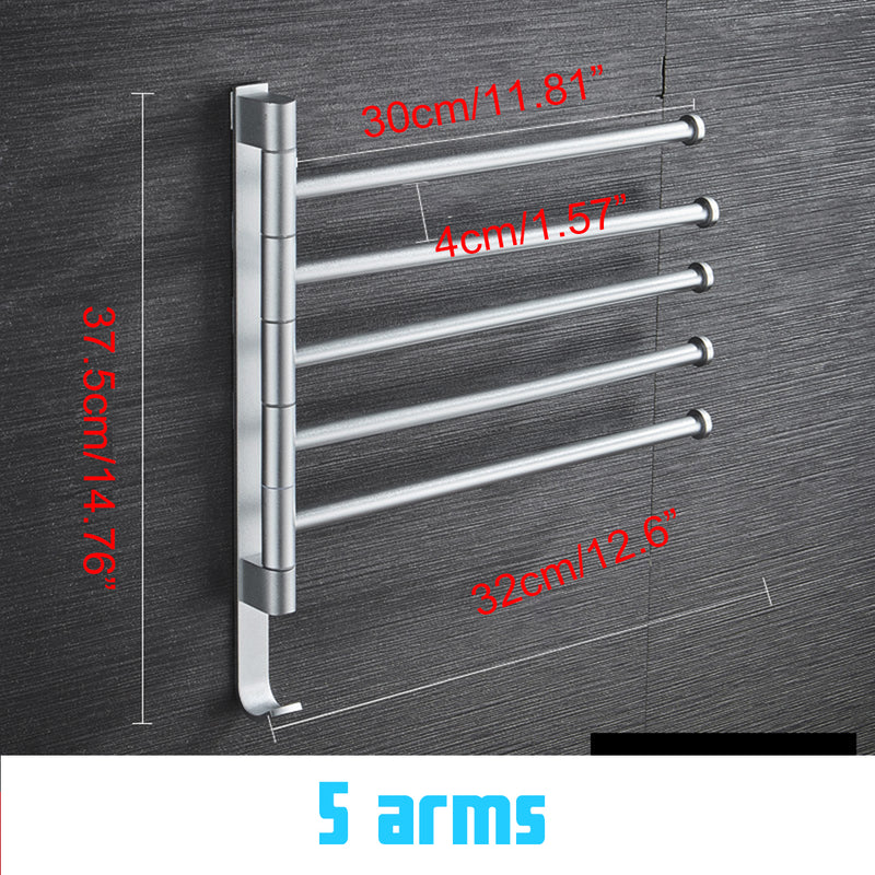 Swivel Towel Rack Wall Mounted Heavy Duty Towel Shelf Towel Holder for Bathroom