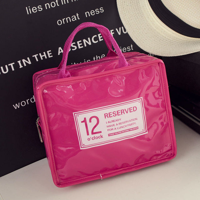 Waterproof Makeup Bag Portable PVC Lunch Bag Tote Bags Food Picnic Insulation Cooler Outdoor Ice Bag