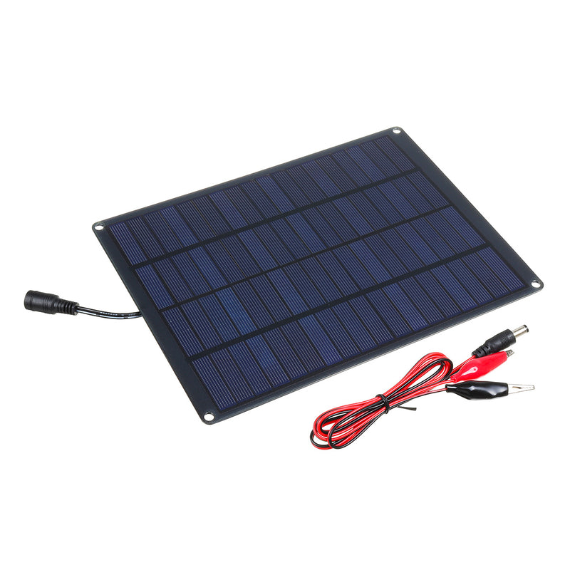 DC 18V 5.5W Portable Polycrystalline Solar Panel Battery Charger W/ Crocodile Clip Line