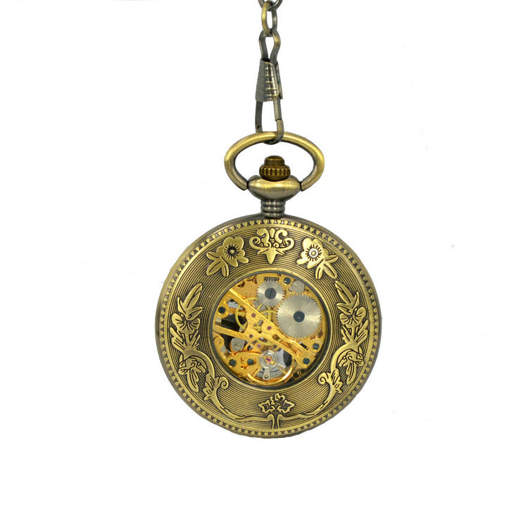 JIJIA JX024 Dragon And Phoenix with Beads Mechanical Watch Pocket Watch