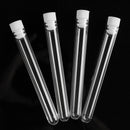 50Pcs 12x100mm Clear Plastic Test Laboratory Tubes Container with White Push Caps