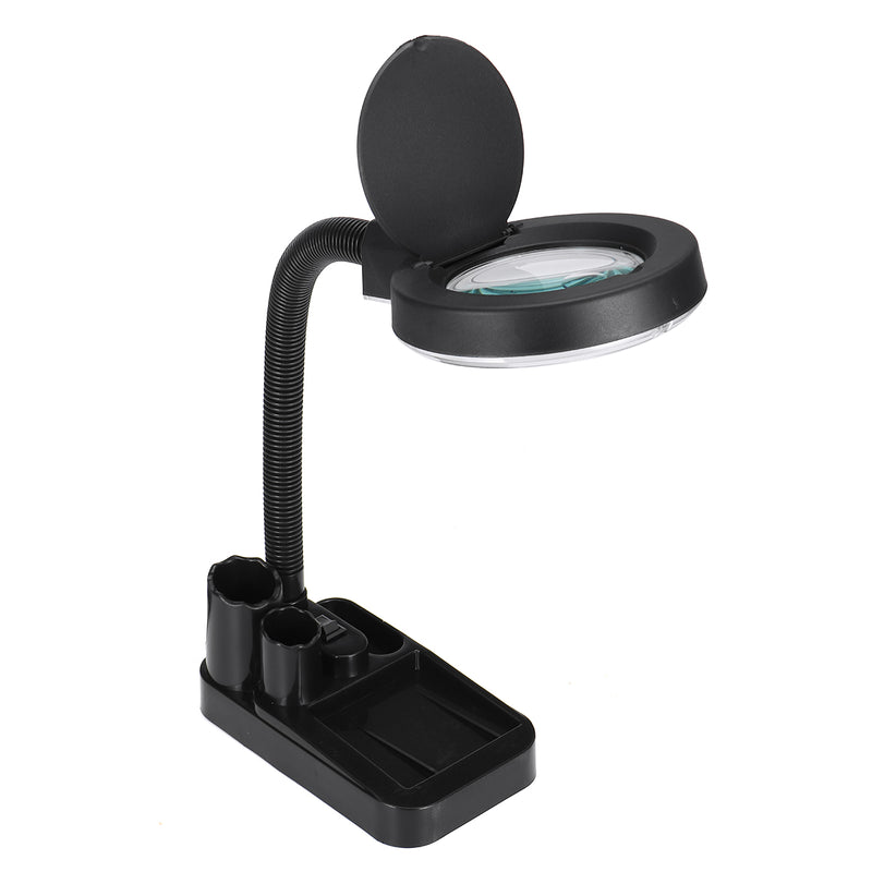 5X 10X Magnifying 36 LED Lamp Magnifier Light Large Glass Lens Desktop Stand