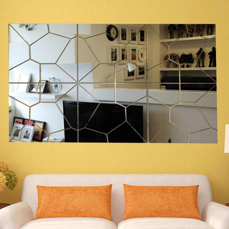 18cm 7Pcs DIY Acrylic Modern Mirror Decal Art Mural Wall Sticker Home Decor Removable Stickers