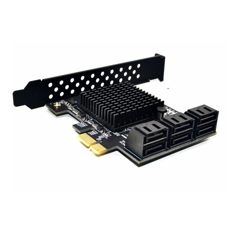 ITHOO PCE6SAT-M01 6 Ports SATA3.0 SSD PCI-E Expansion Card 6Gbps IPFS Hard Disk Adapter for Desktop Computer