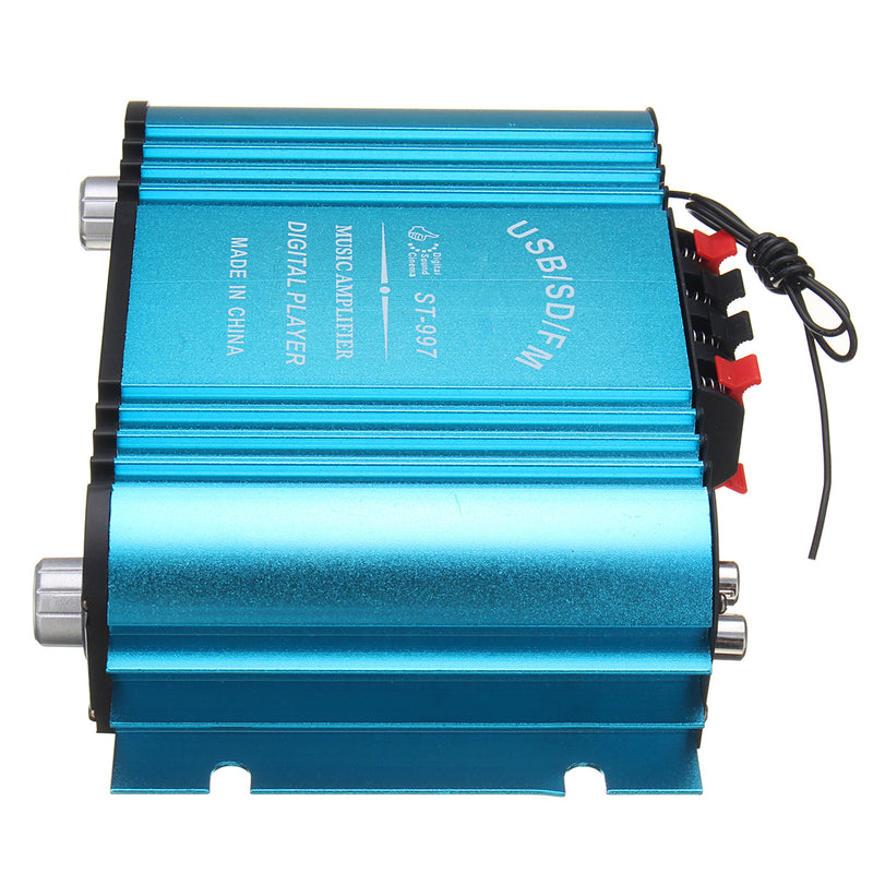 360W DC 12V Digital Audio Stereo Amplifier 4CH USB SD FM + Remote Control