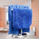 2 Tier Bar Towel Holder Freestanding Drying Rack Hanger Storage Shelf Bathroom