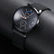 SKMEI 9182 Business Style Circular Mirror Mesh Steel Strap Week Date Display Men Watch Quartz Watch