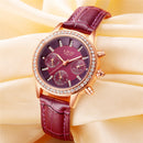 LIGE 9812 Elegant Design Date Display Ladies Wrist Watch Diamonds Leather Band Quartz Watches