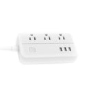 DHEKINGD D222 US Plug Sockets with 3 Outlet 3 USB Sockets Overload Switch Surge ProtectorWith Extension Cable Switch Power Outlet