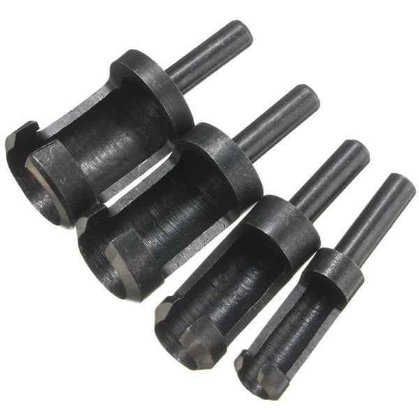 4pcs 6mm/10mm/13mm/16mm Woodworking Tenon Plug Cutters Wood Plug Hole Cutter Drill