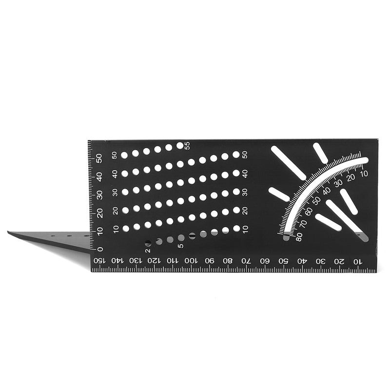 3D Woodworking 45/90 Angle Measuring Aluminum Alloy Square Size Measure Tool Gauge Ruler For Drilling