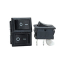 5pcs Black Push Button Mini Switch 6A-10A 110V 250V KCD1-101 2Pin Snap-in On/Off Rocker Switch