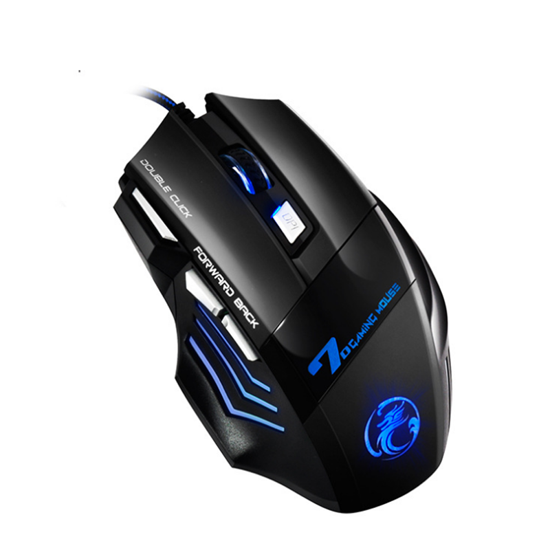 IMICE X7 USB Wired 7 keys 2400DPI Optical Gaming Mouse 7 LED Breathing Light for PC