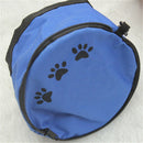 Foldable Oxford Cloth Dog Bowl Travel Outdoors Portable Dog Food Water Feeder Drinker Waterproof Dish Dispenser Zippered Bag