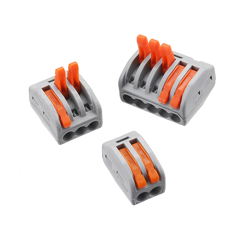 Excellway 30Pcs 2/3/5 Holes Spring Conductor Terminal Block Electric Cable Wire Connector