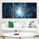 Miico Hand Painted Three Combination Decorative Paintings Dark Clouds Wall Art For Home Decoration
