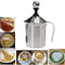 Stainless Steel Pump Milk Frother Creamer Foam Cappuccino 400ML Coffee Double Mesh Froth