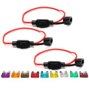 3pcs 200mm 14 Gauge ATC Fuse Holder In Line AWG Wire + 6PCS 11mm Car Blade Fuses