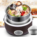 Electric Rice Cooker Stainless Steel 3 Layers Steamer Warmer Heating Lunch Box