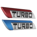 3D Metal Turbo Logo Car Body Fender Emblem Badge Decals Sticker Red/Blue