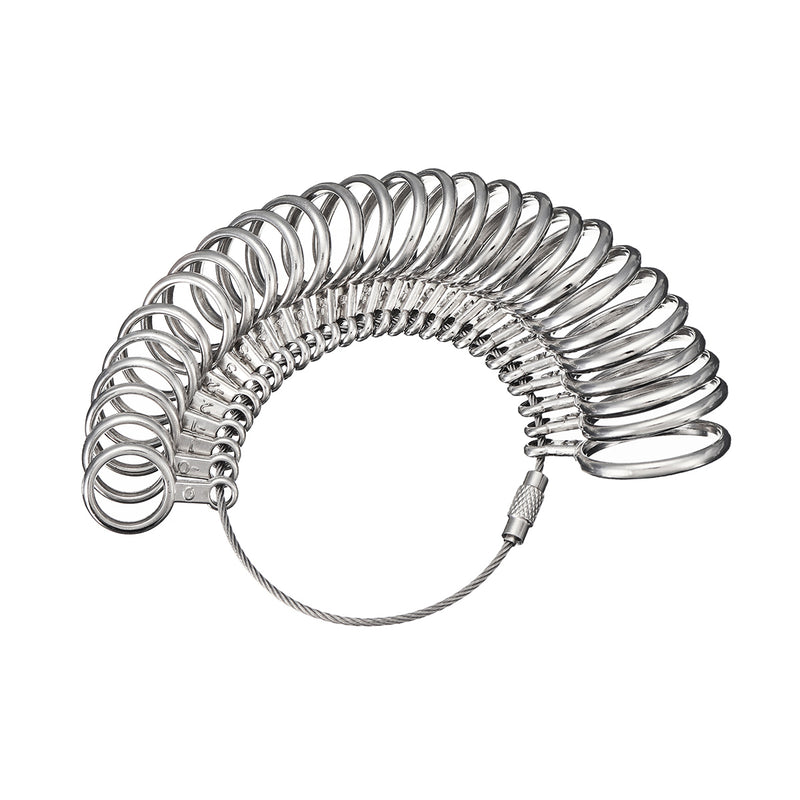 Silver Zinc Alloy Ring Sizer Mandrel Stick Finger Gauge Measure Jewelry Tools Kit