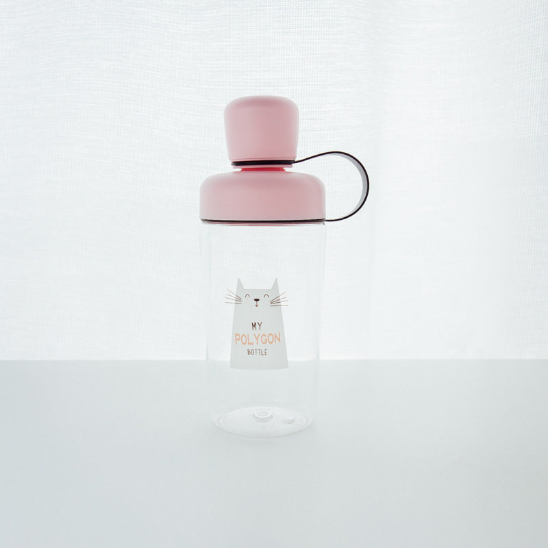 Cartoon Portable Cup Students Water Cup Plastic Cup Cute Design Water Bottle