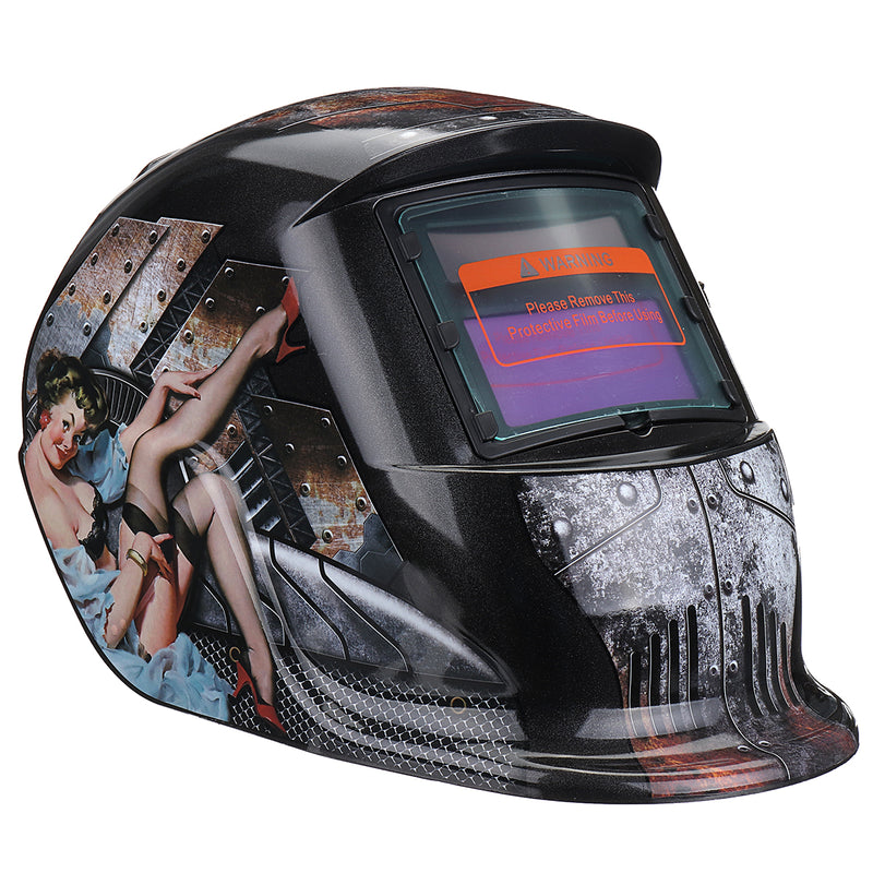 Solar Power Automatic Dimming Welding Helmet Welder Mask With Head Band Black