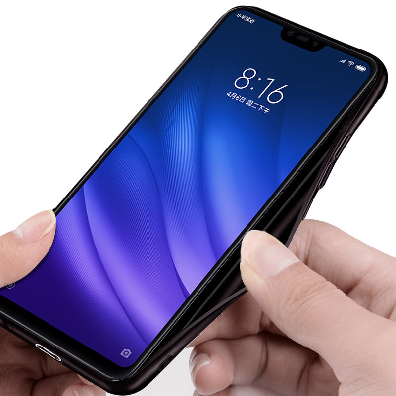 Bakeey Luxury Fabric Splice Soft Silicone Edge Shockproof Protective Case For Xiaomi Mi8 Lite