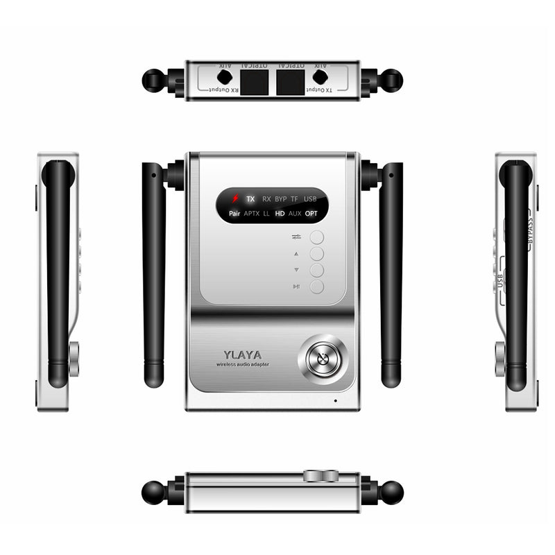 YLAYA bluetooth 5.0 Transmitter Receiver CSR8675 80m Audio Wireless Adapter Optical 3.5mm AUX Jack RCA