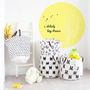 Useful Baby Kids Toy Canvas Laundry Drain Basket Storage Bag With Leather Handbag