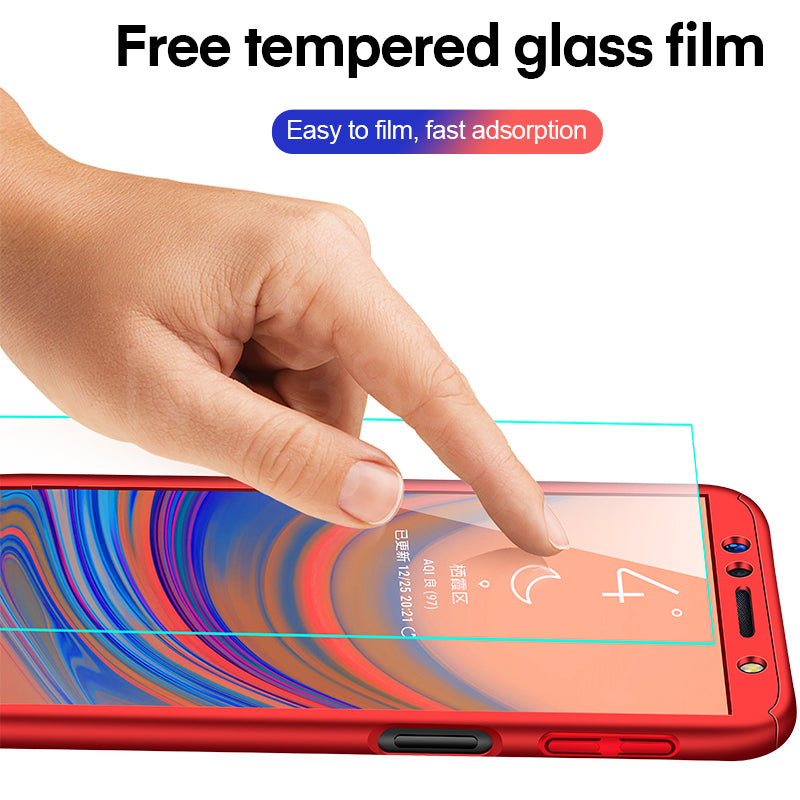 Bakeey 360 Full Body PC Front+Back Cover Protective Case With Screen Protector For Samsung Galaxy A9 2018/A7 2018/A8 2018/A8 Plus 2018