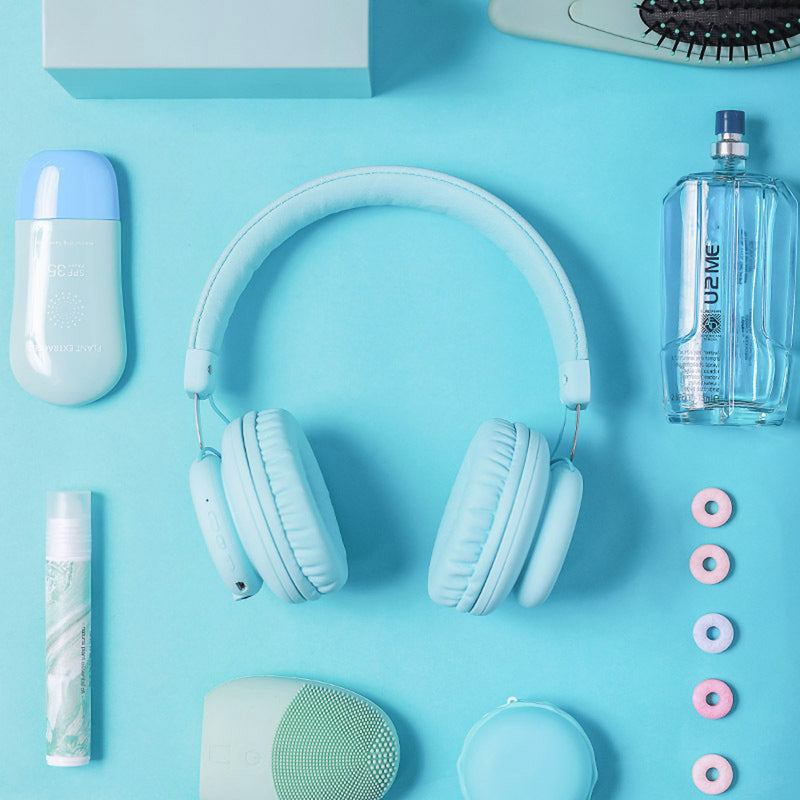 Foldable Stretchable bluetooth 5.0 Wireless Headset Mega Bass Earphones Noise Reduction Compact Headphone With Mic