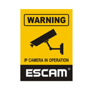 2Pcs/Lot ESCAM 12x18cm 10x14.5cm Monitoring Security Camera CCTV Waterproof Warning Sign Sticker