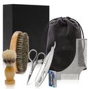 8Pcs/Set Beard Brush and Beard Comb Set for Men, Grooming & Trimming Kit FOR Men