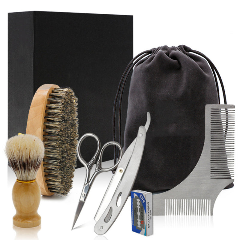 8Pcs/Set Beard Brush and Beard Comb Set for Men, Grooming & Trimming Kit FOR Men
