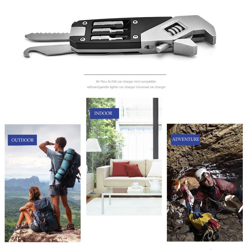 Mini Multifunction Adjustable Wrench Portable Screwdriver 13 Bits Stainless Steel Outdoor Home DIY Hand Tools