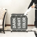 Rolling Laundry Basket Organizer 3 Grid Large Laundry Hamper Bin Waterproof Laundry Bags For Dirty Clothes Storage Box Baskets with Wheels