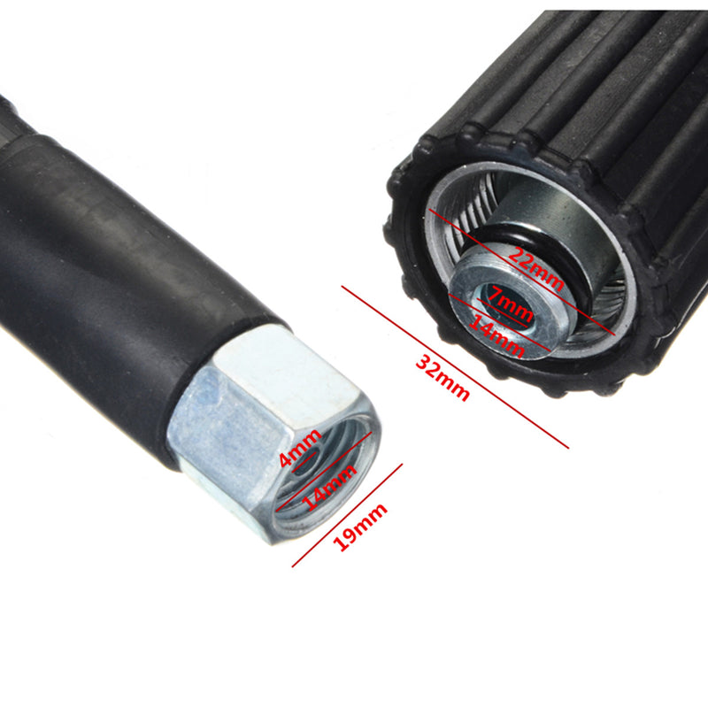 30ft 10M 5800PSI High Power Pressure Washer Extension Jet Hose Water Pipe M22 X M14 Thread
