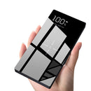 Bakeey Glass Screen Qi Wireless Charger Power Bank 20000mAh USB LED Battery Charger
