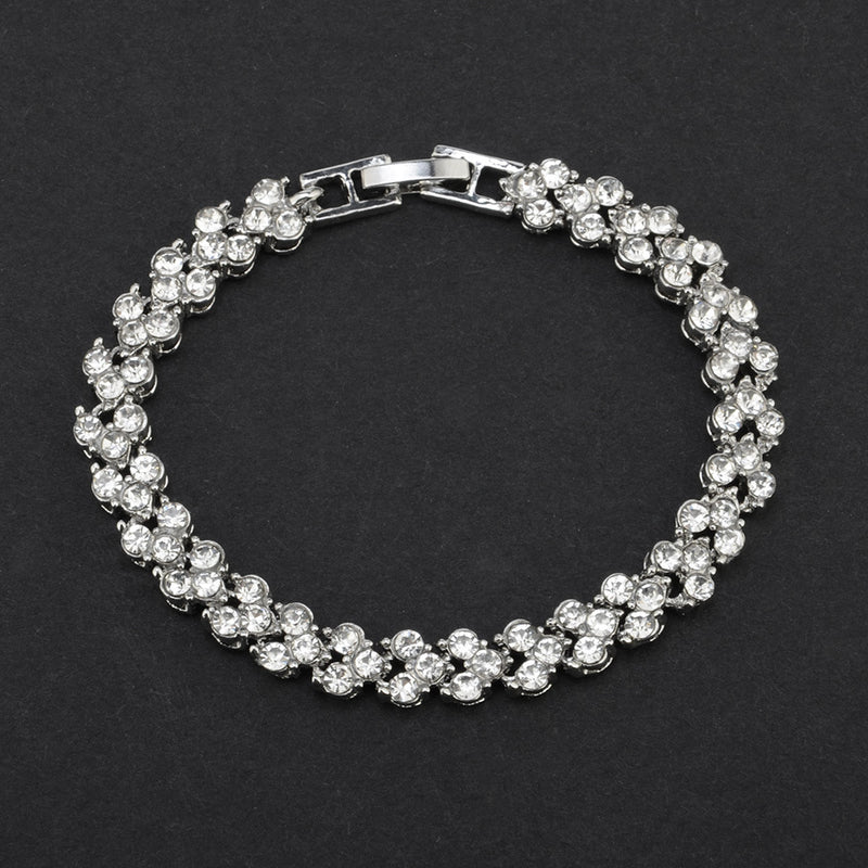 Trendy Metal Geometric Crystal Bracelet Temperament Rhinestone Bracelet