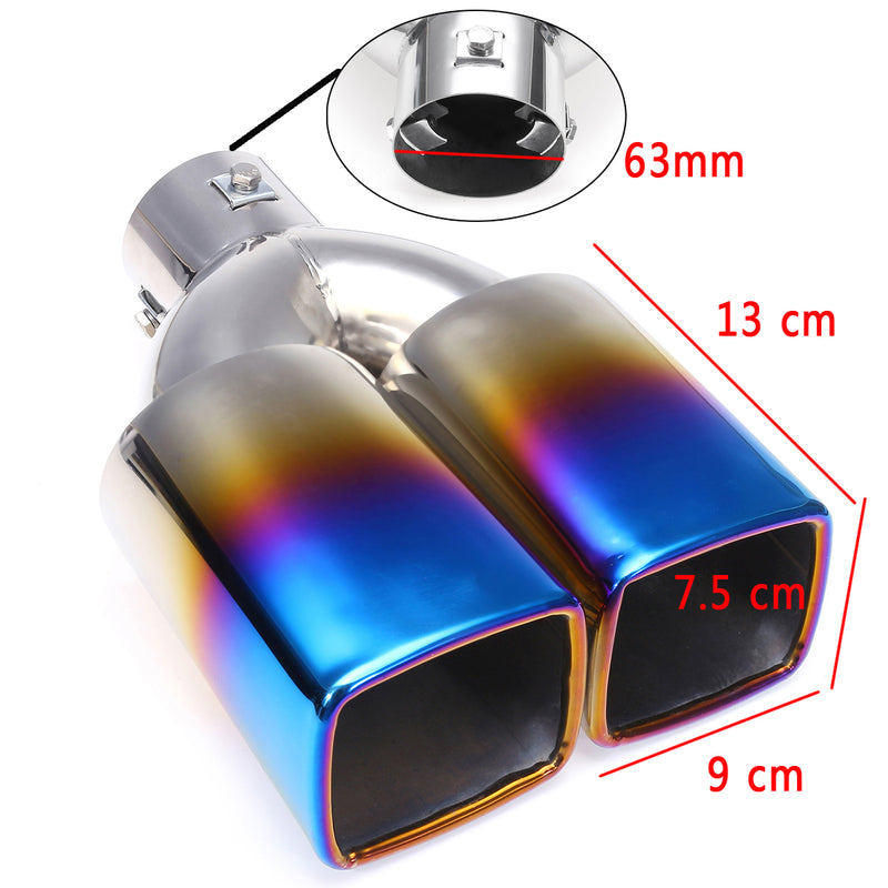 63mm 2.5" Stainless Steel Inlet Tail Rear Pipe Tip Muffler Exhaust Silencer Cover
