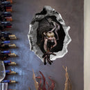 Miico Halloween Wall Sticker Girl Ghost Broken Wall Stickers Bar KTV Haunted House Decor