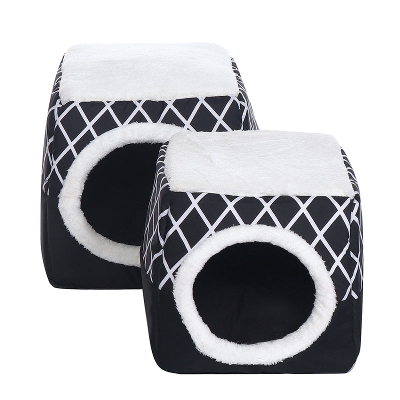 Folding Fleece Warm Puppy House Dog Cat Pet Bed Cave Sleeping Mat Pad Soft Cushion